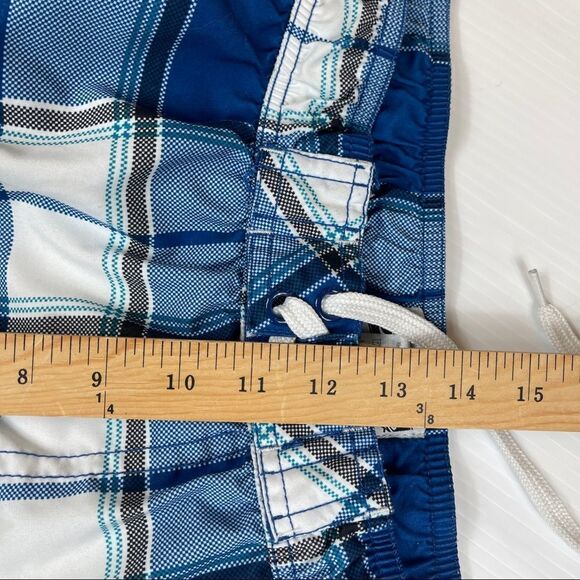 Bud Light Beer Swim Trunks Board Shorts Blue Plaid Men's Size Large - Picture 8 of 10